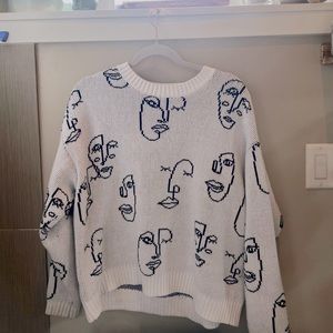 white Trendy knitwear sweater